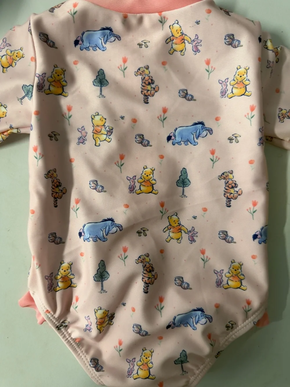 Pink Baby  swimsuit with Winnie the Pooh Characters size 6 months year without t